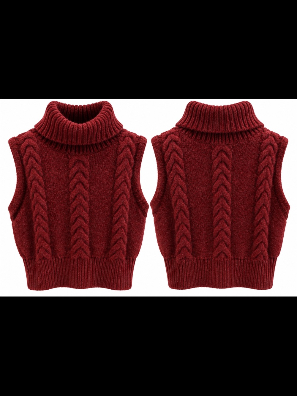 Cowl Neck burgundy wool crop top